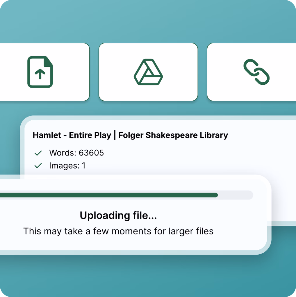 uploading file to generate lessons